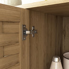 Storage Cabinet with 3 Doors, Wood Sideboard Buffet Storage with Adjustable Shelf, Anti-tip Kit Accent Cabinet for Living