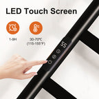 SIOYIE Towel Warmer Bathroom Wall Mounted 6 Bars Electric Towel Drying, 150 W 500 800 MM Heated Towel Rack With Intelligent Touch Screen Timer And Temperature Control Black Right