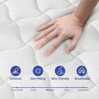 Single Bed Mattress, Single Bed Hybrid Mattress, Boxed, Medium Firm Memory Foam And Spring Mattress, Stress Relief And Motion Isolation, Fiberglass Mattress, CertiPUR-US Certifie