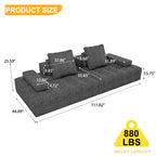 SOWO Sofa Couch For Living Room, Modern Loveseat Sofa With Extra Deep Seats, Comfy Armrests, Couches For Living Room Apartment Lounge, Easy Assembly, Grey