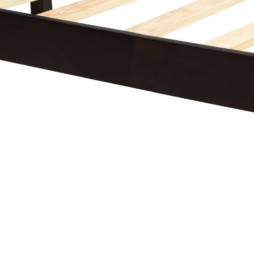 SOWO Platform Bed Frame With Headboard, Wood Slat Support, No Box Spring Needed,Twin, Espresso