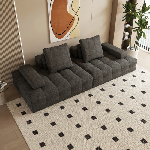 SOWO Sofa Couch For Living Room, Modern Loveseat Sofa With Extra Deep Seats, Comfy Armrests, Couches For Living Room Apartment Lounge, Easy Assembly, Grey