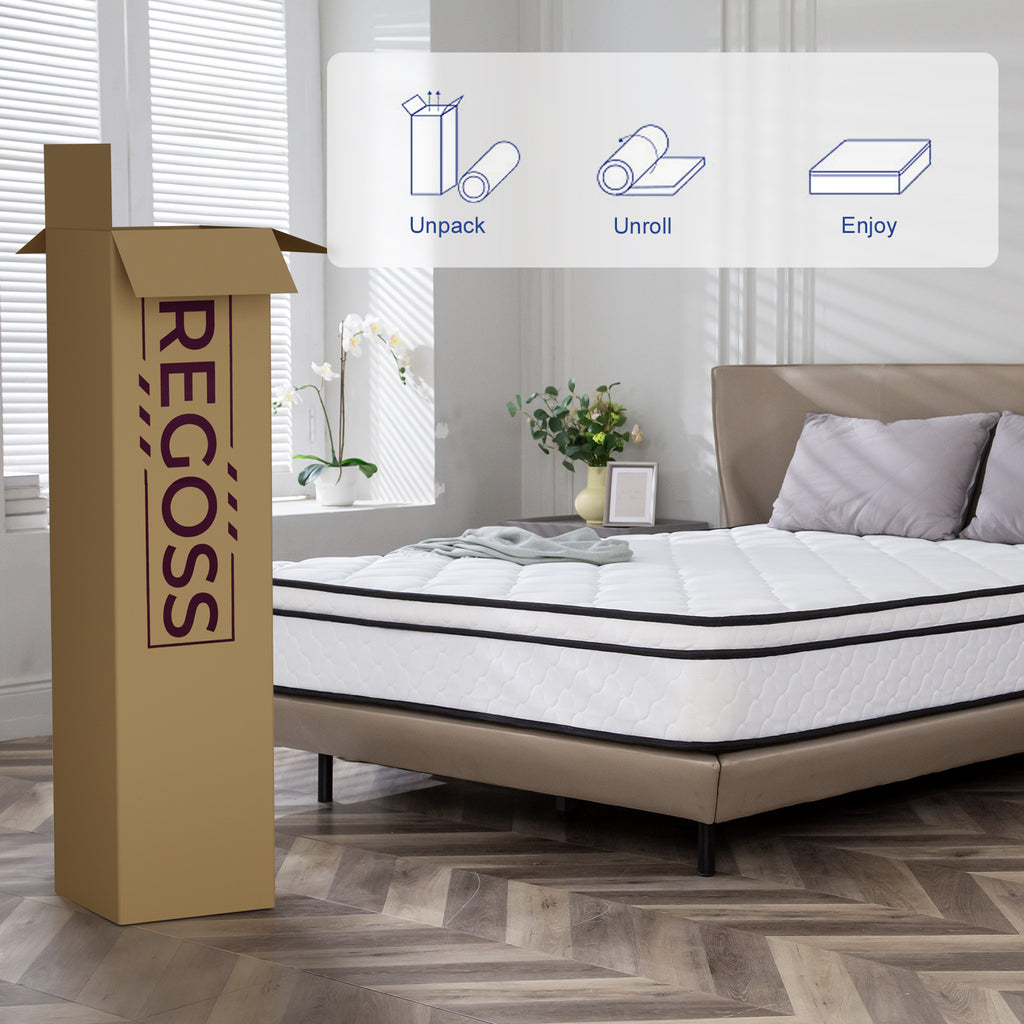 Single Bed Mattress, Hybrid Double Mattress With Bonnell Coil, High Density Foam Mattress, Boxed, Single Bed, Medium Soft, Stress Reliever