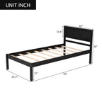 SOWO Platform Bed Frame With Headboard, Wood Slat Support, No Box Spring Needed,Twin, Espresso