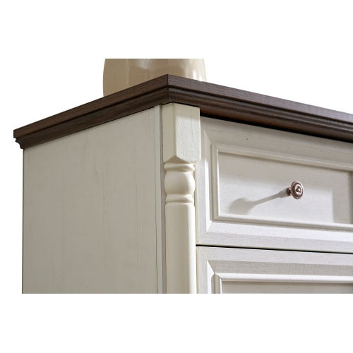 SOWO 10 Drawer Dresser Chest For Bedroom With Wooden Base And Riser Trim, Wooden Rustic Rustic Chest Of Drawers, Storage Dresser For Bedroom, Living Room