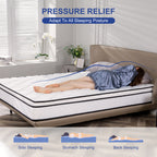 Single Bed Mattress, Hybrid Double Mattress With Bonnell Coil, High Density Foam Mattress, Boxed, Single Bed, Medium Soft, Stress Reliever