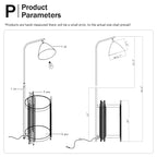 Luxury Shelves Floor Lamp For Living Room With Metal Lampshade, Standing Lamp Tall Industrial Floor Lamp Reading For Bedroom, Office E26 No Included Bulb -Matte Gold Matte Black