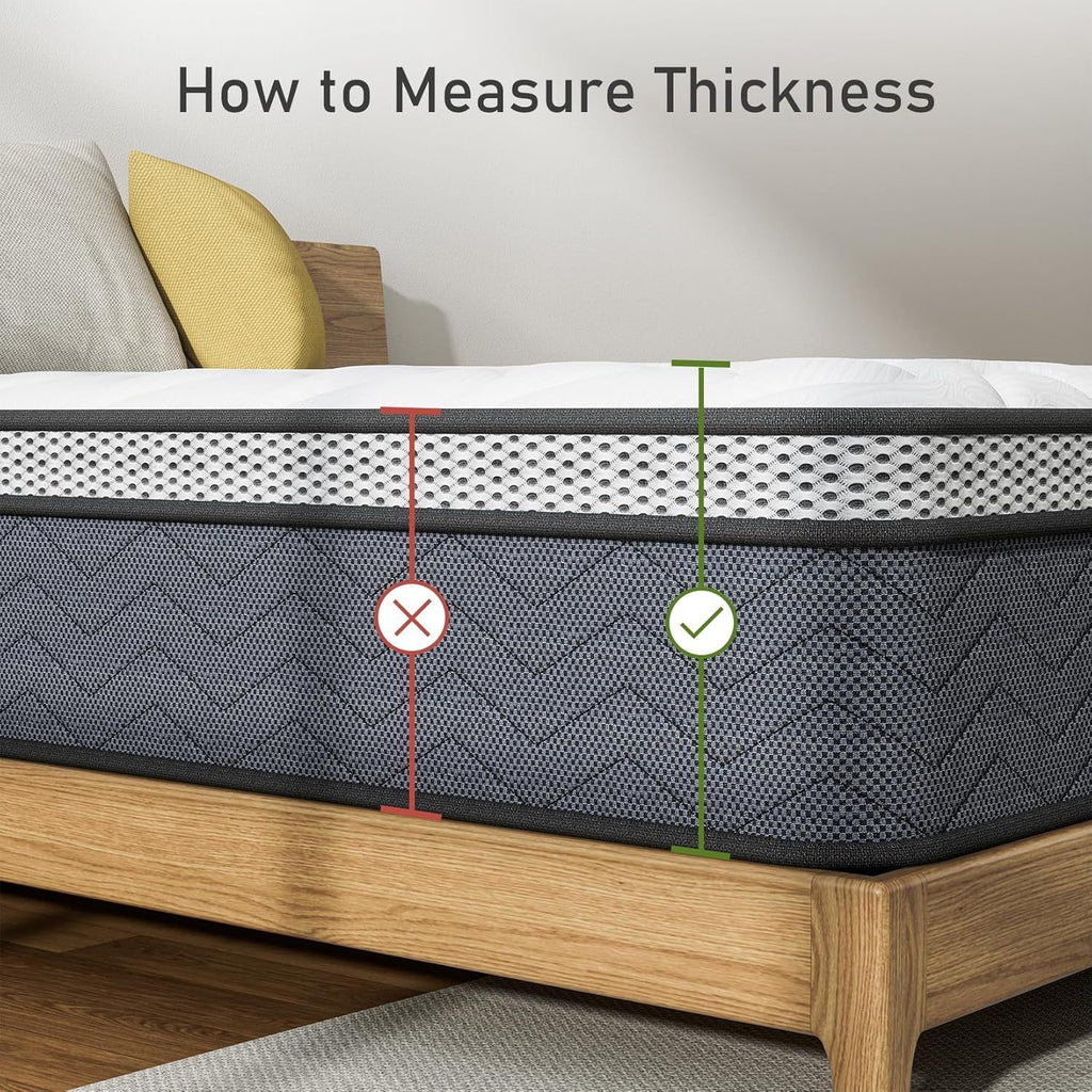 Twin Hybrid Innerspring Mattress, Plush Mattress Foam Spring Mattress, Single Bed Mattress In Box With Stress Relief,  Double Mattress With Medium Firmness