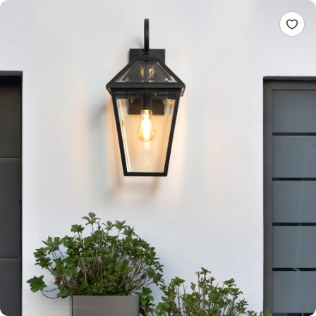 Pack Outdoor Wall Lantern Light  Modern Black Metal & Clear Glass Sconce For Porch, Patio, And Garden Lighting Bulb Not Included