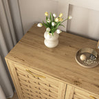 Storage Cabinet with 3 Doors, Wood Sideboard Buffet Storage with Adjustable Shelf, Anti-tip Kit Accent Cabinet for Living