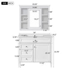 36'' Bathroom Vanity With Medicine Cabinet, Modern Bathroom Storage Cabinet With 2 Soft Closing Doors And 4 Drawers, Single Sink Bathroom Vanity