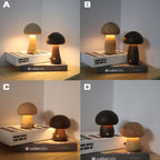 Wooden Cute Mushroom LED Night Light With Touch Switch  Bedside Table Lamp For Bedroom Childrens Room Sleeping Night Lamps Home Decor
